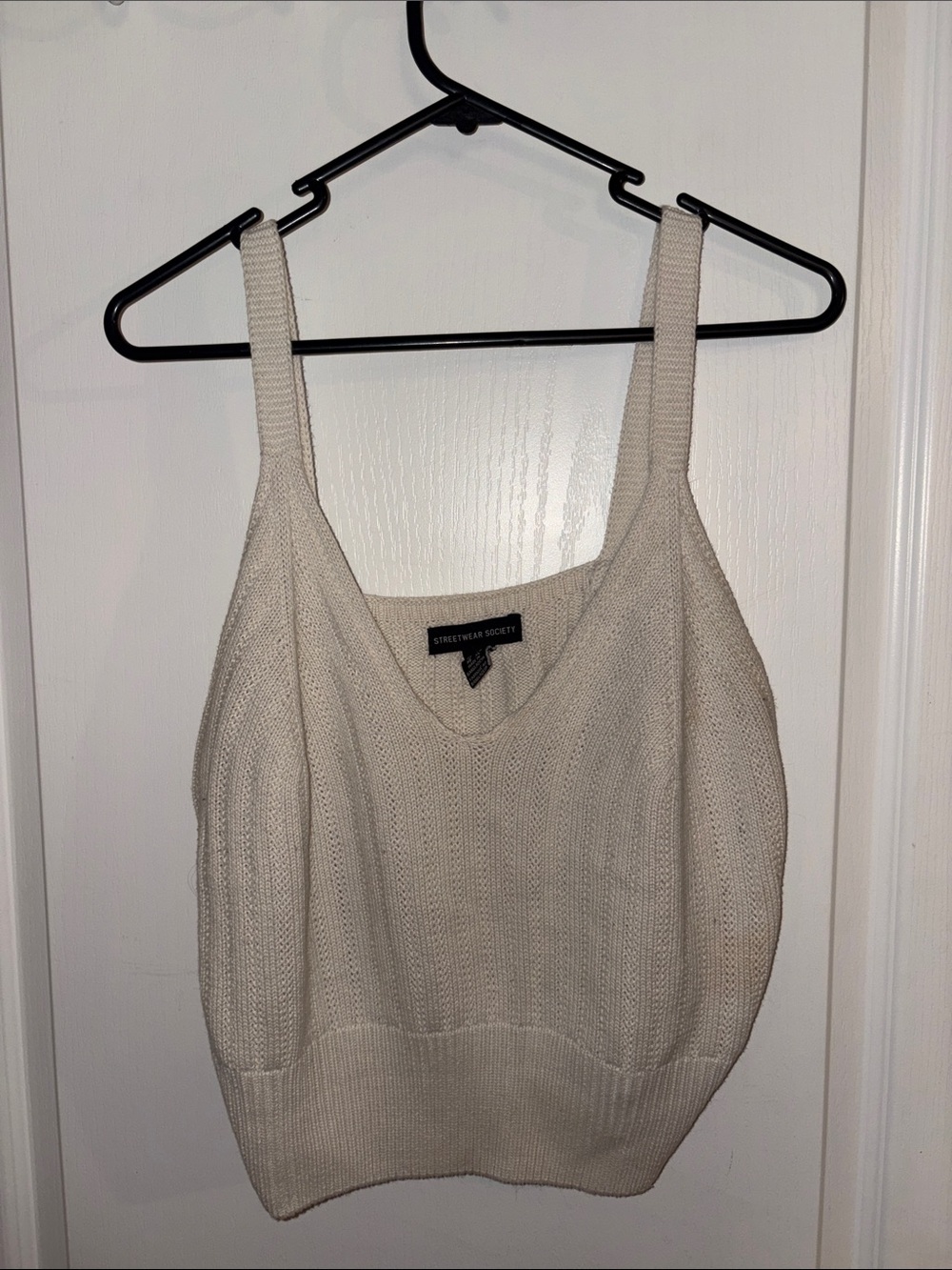 Streetwear Society Cream Knit Tank Top